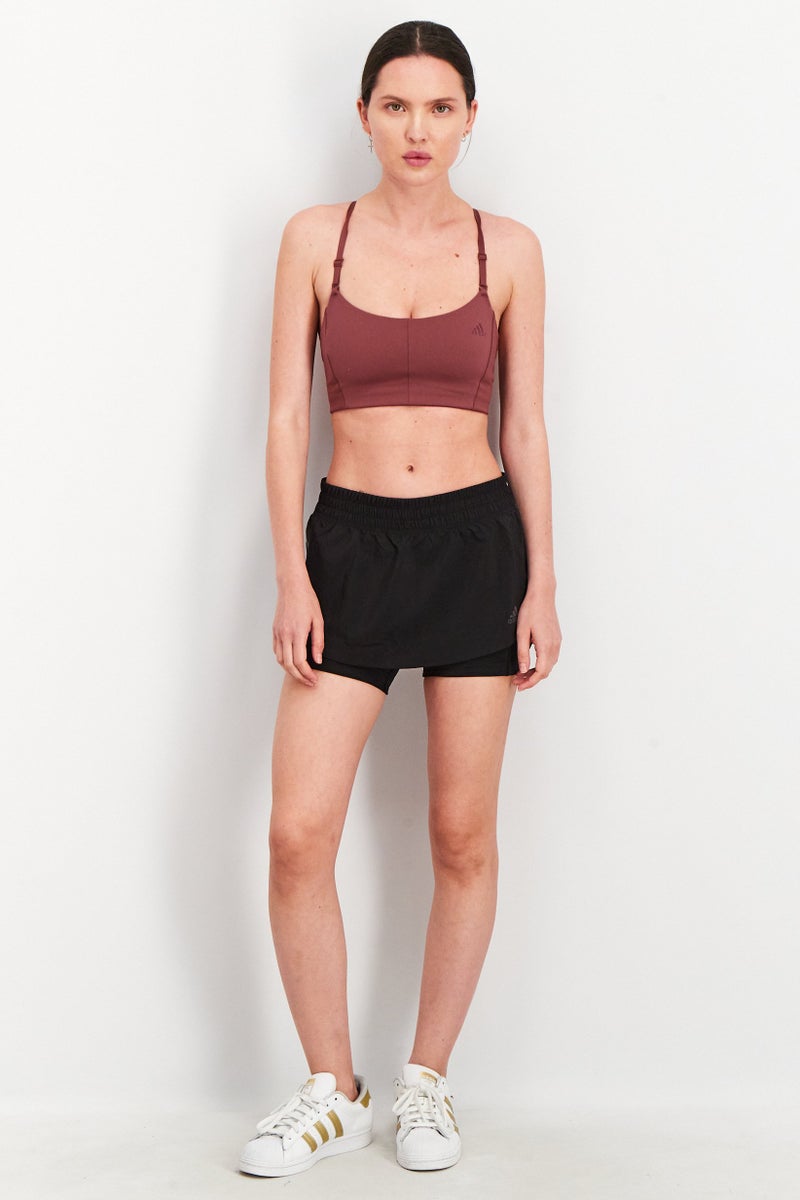 Adidas Women Sportswear Fit Run Icon 3 Stripes Running Shorts, Black - Image 3